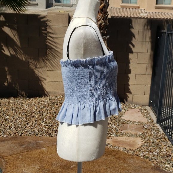 **SOLD** NEW English Factory Cropped Ruffle Tube Top - Picture 3 of 5